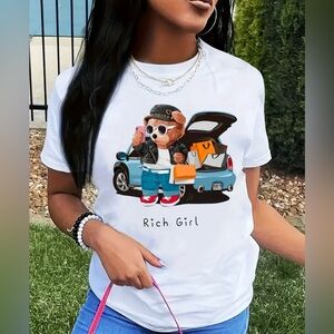 Rich Girl & Bear Print T-shirt